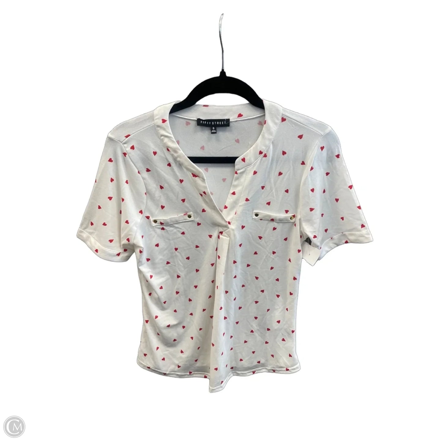 Top Short Sleeve By Clothes Mentor In White, Size: S