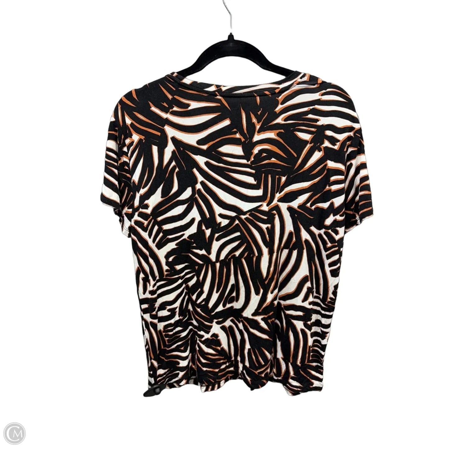 Top Short Sleeve By Nine West In Black & Brown, Size: L
