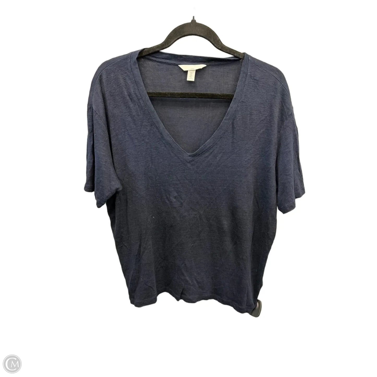 Top Short Sleeve By H&m In Navy, Size: L