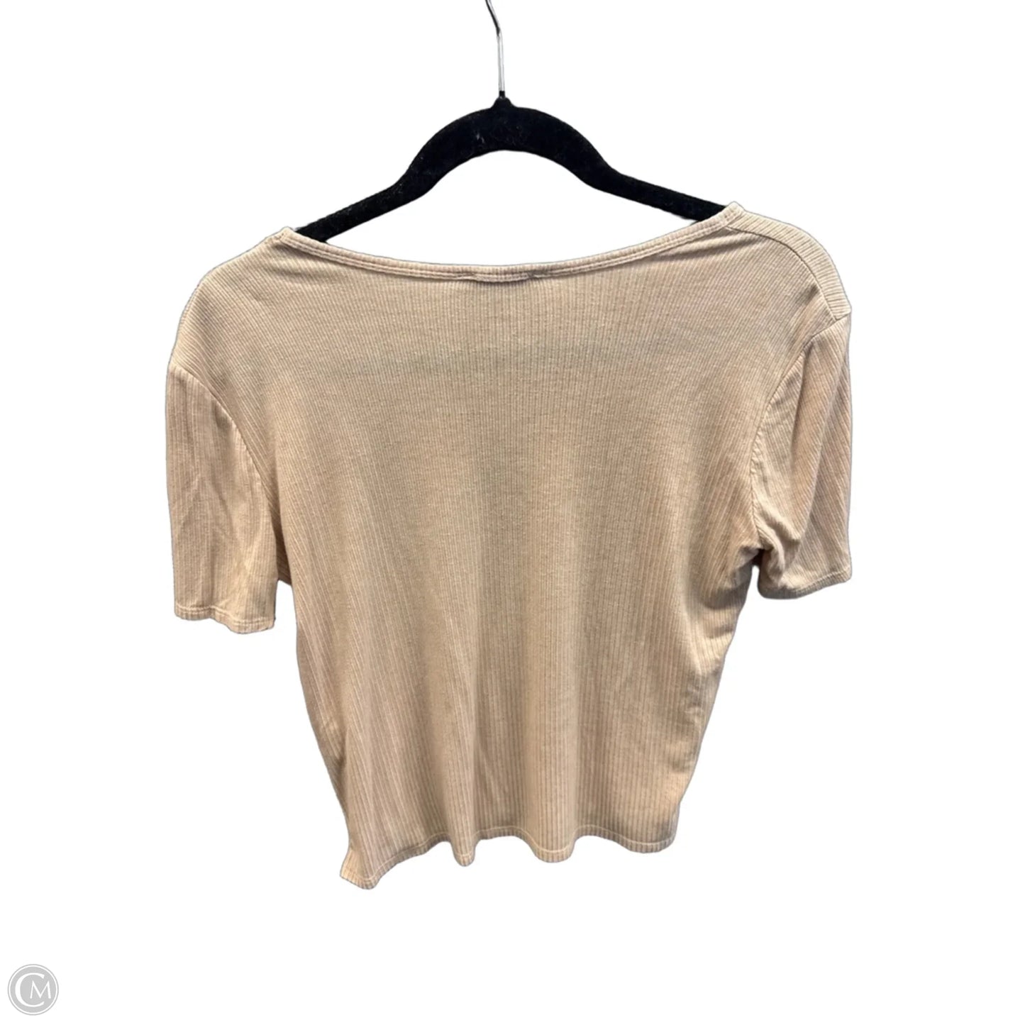 Top Short Sleeve By Zara In Tan, Size: S