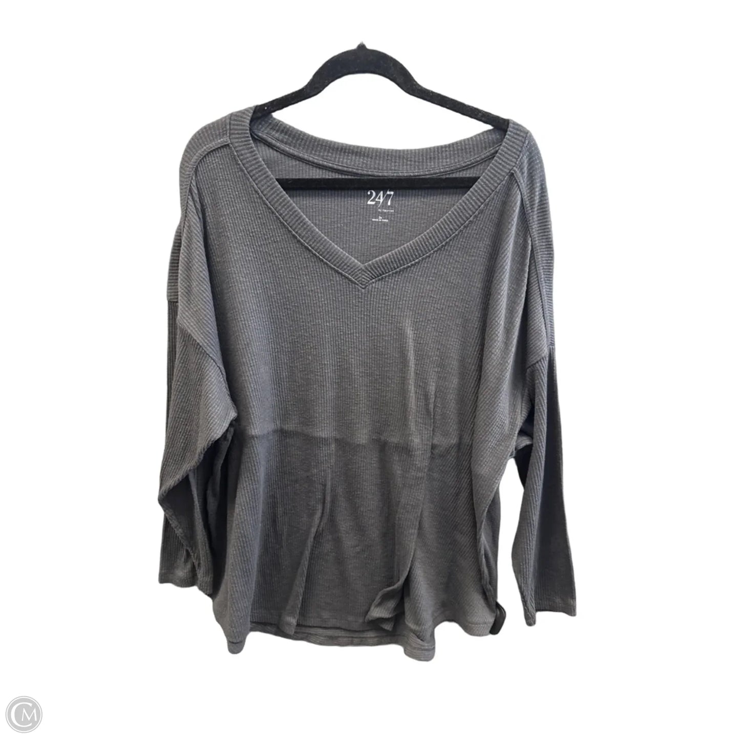 Top Long Sleeve By Maurices In Grey, Size: 3x