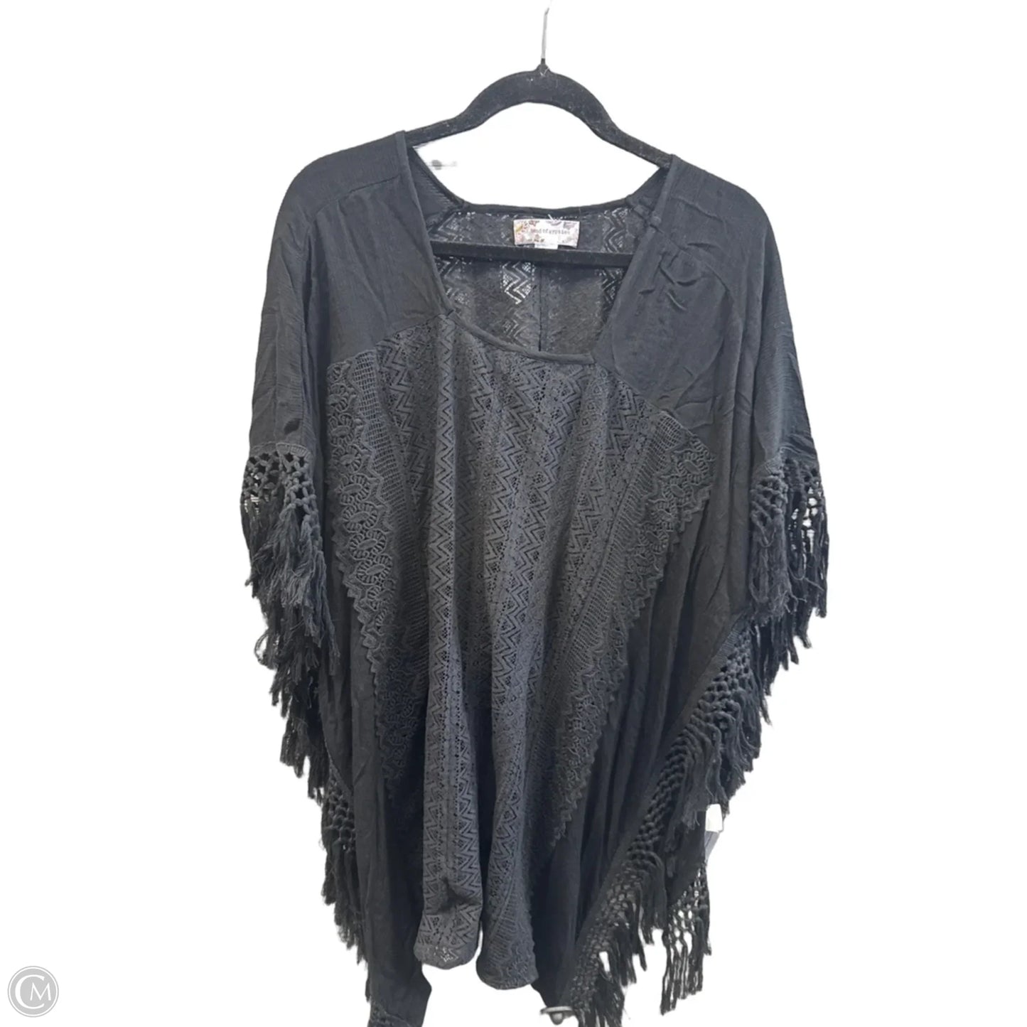 Poncho By Band Of Gypsies In Black, Size: Osfm