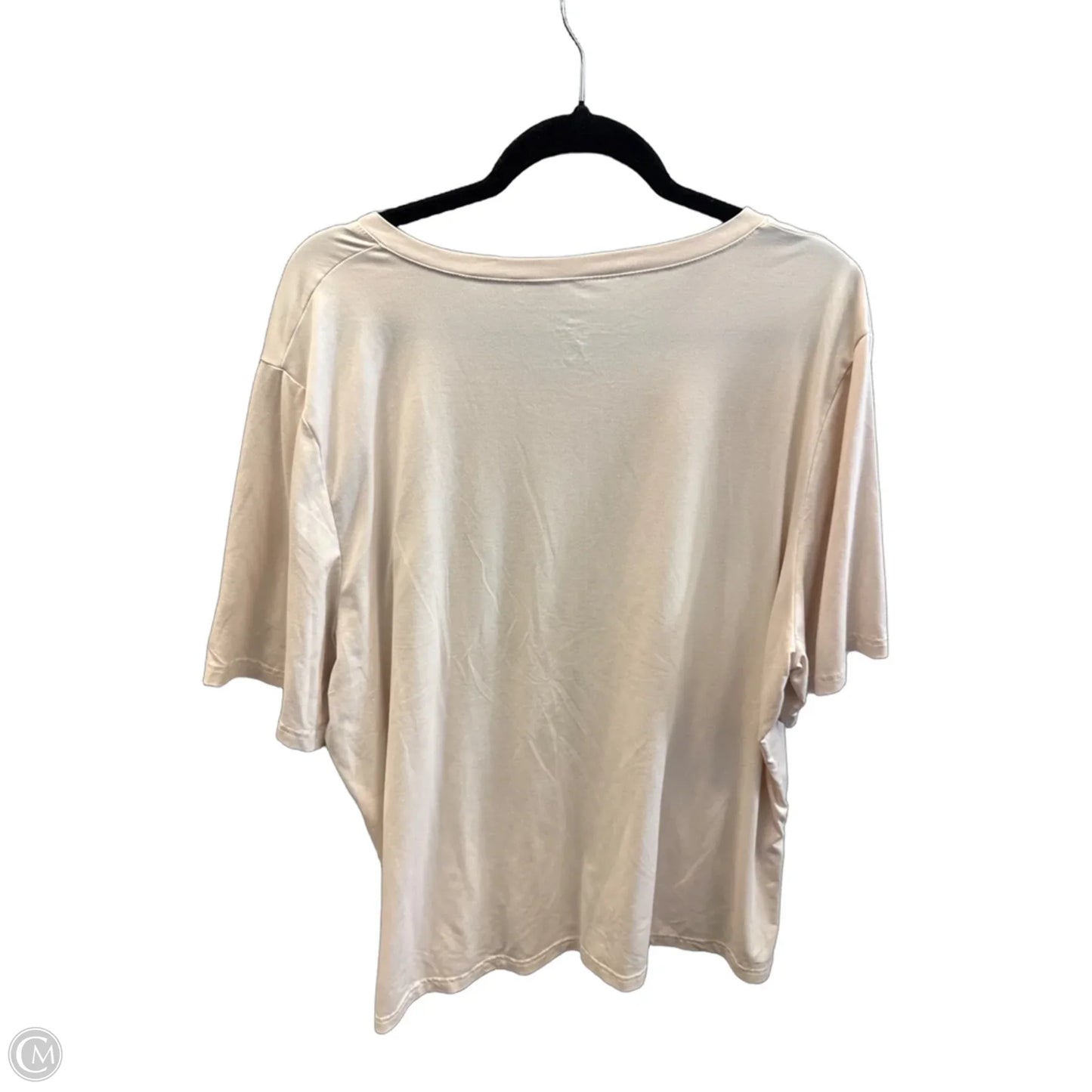 Top Short Sleeve Basic By Clothes Mentor In Cream, Size: Xl