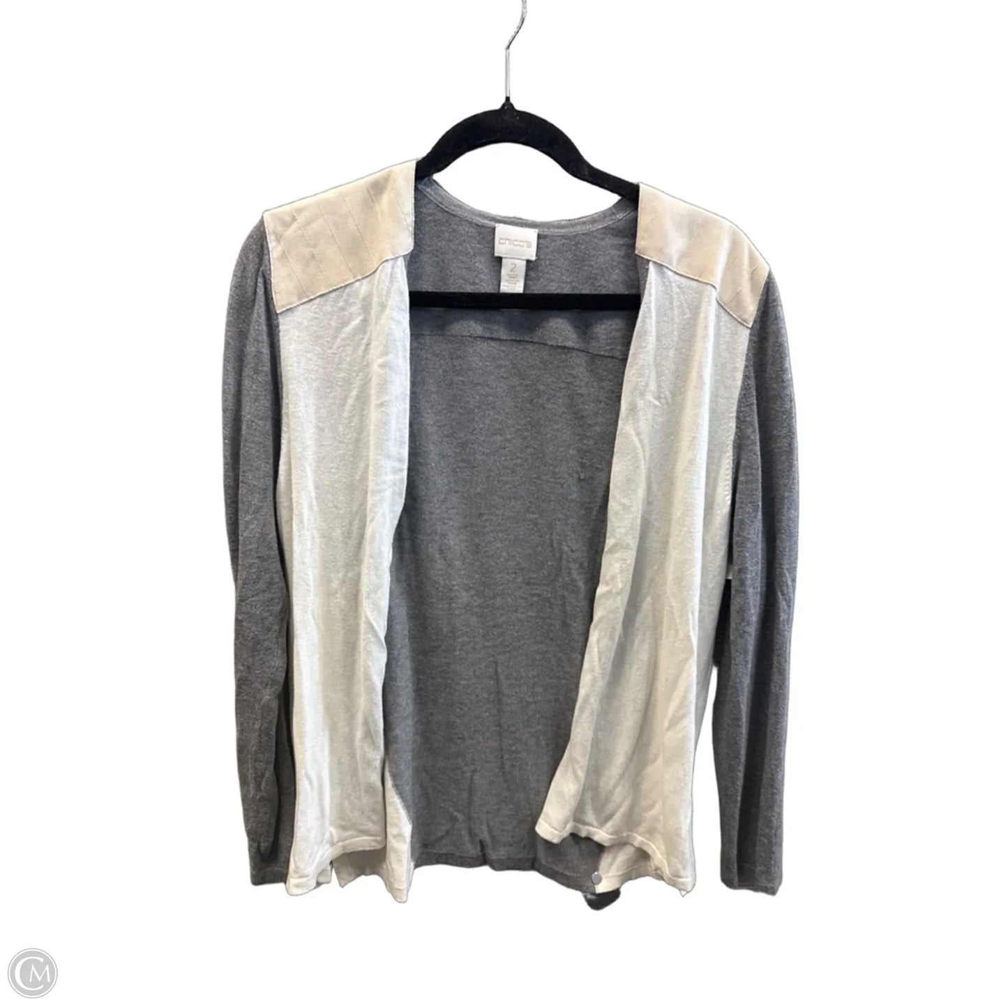 Cardigan By Chicos In Grey & Tan, Size: M