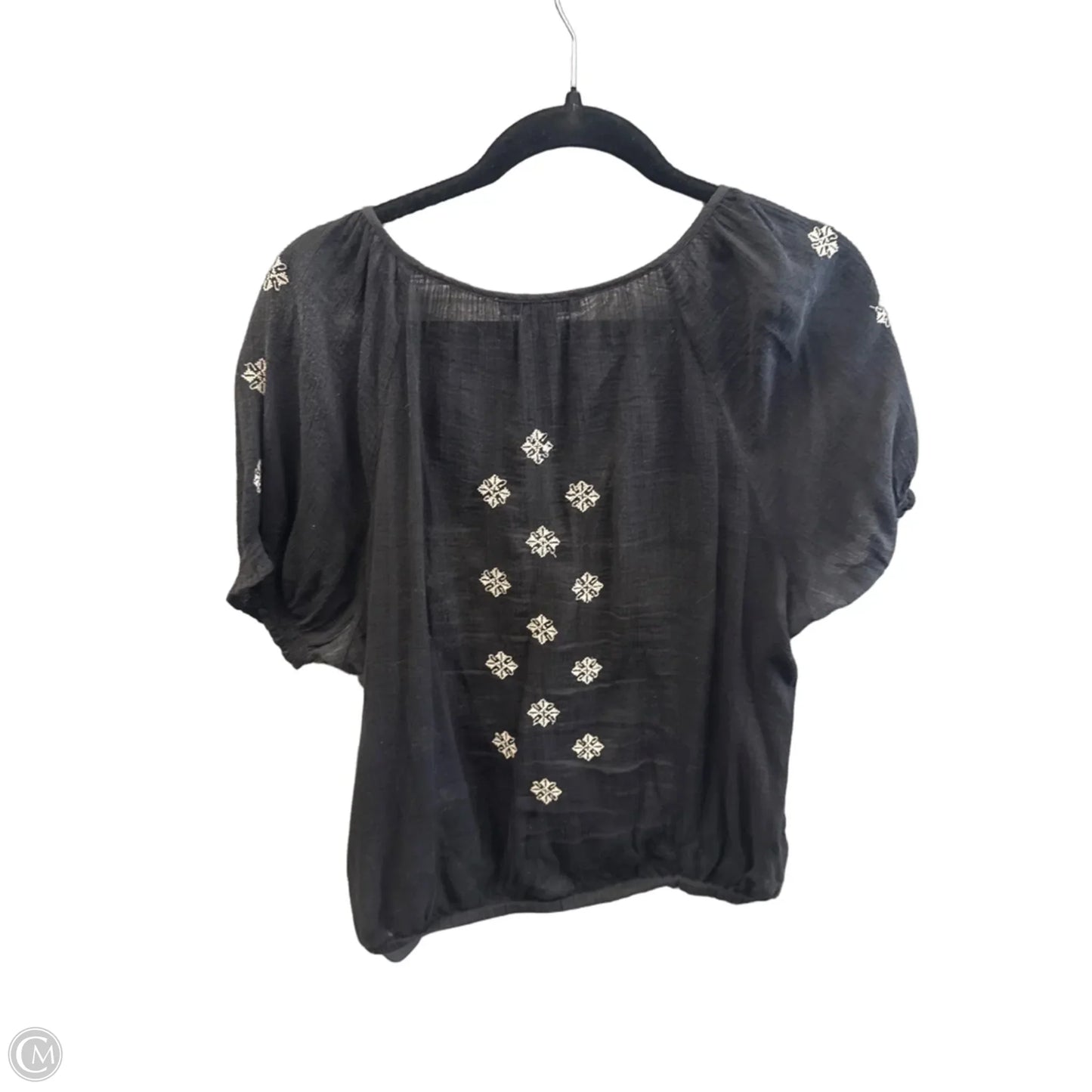 Top Short Sleeve By Chelsea And Theodore In Black, Size: M