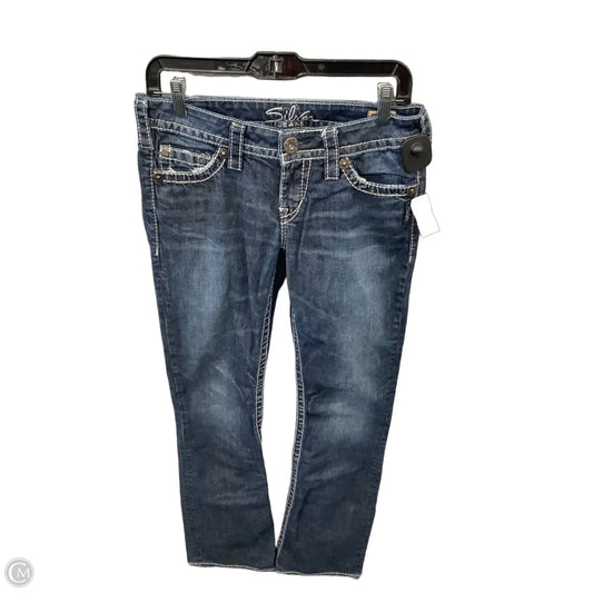 Jeans Boot Cut By Silver In Blue Denim, Size: 4