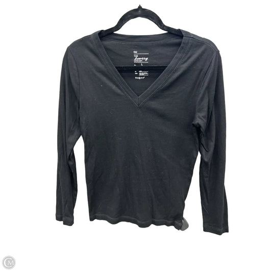 Top Long Sleeve Basic By Gap In Black, Size: L