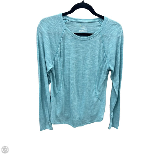 Athletic Top Long Sleeve Collar By Tek Gear In Blue, Size: M