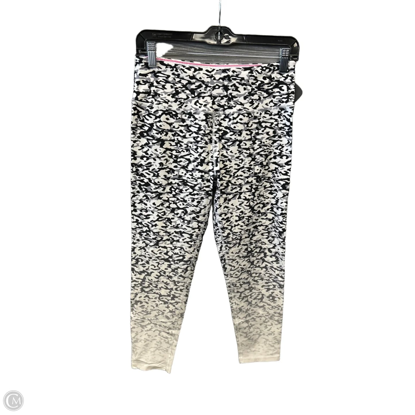 Athletic Leggings By Calvin Klein In Black & White, Size: L