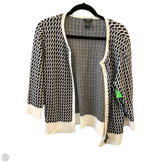 Cardigan By Anne Klein In Black & White, Size: Lp