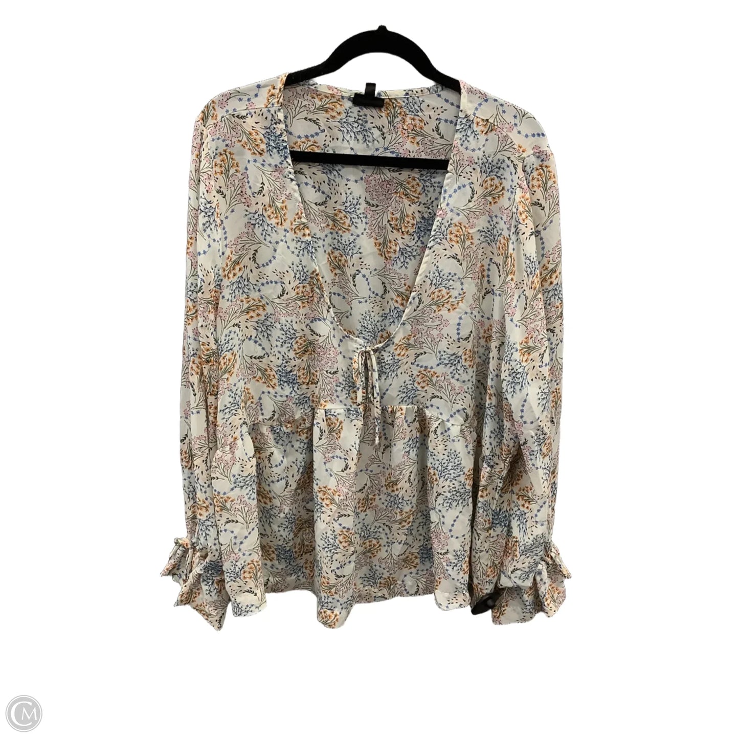Blouse Long Sleeve By Mod In Floral Print, Size: 2x