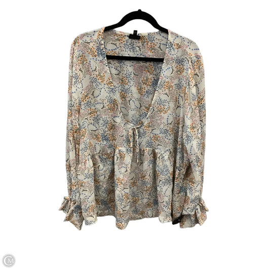 Blouse Long Sleeve By Mod In Floral Print, Size: 2x