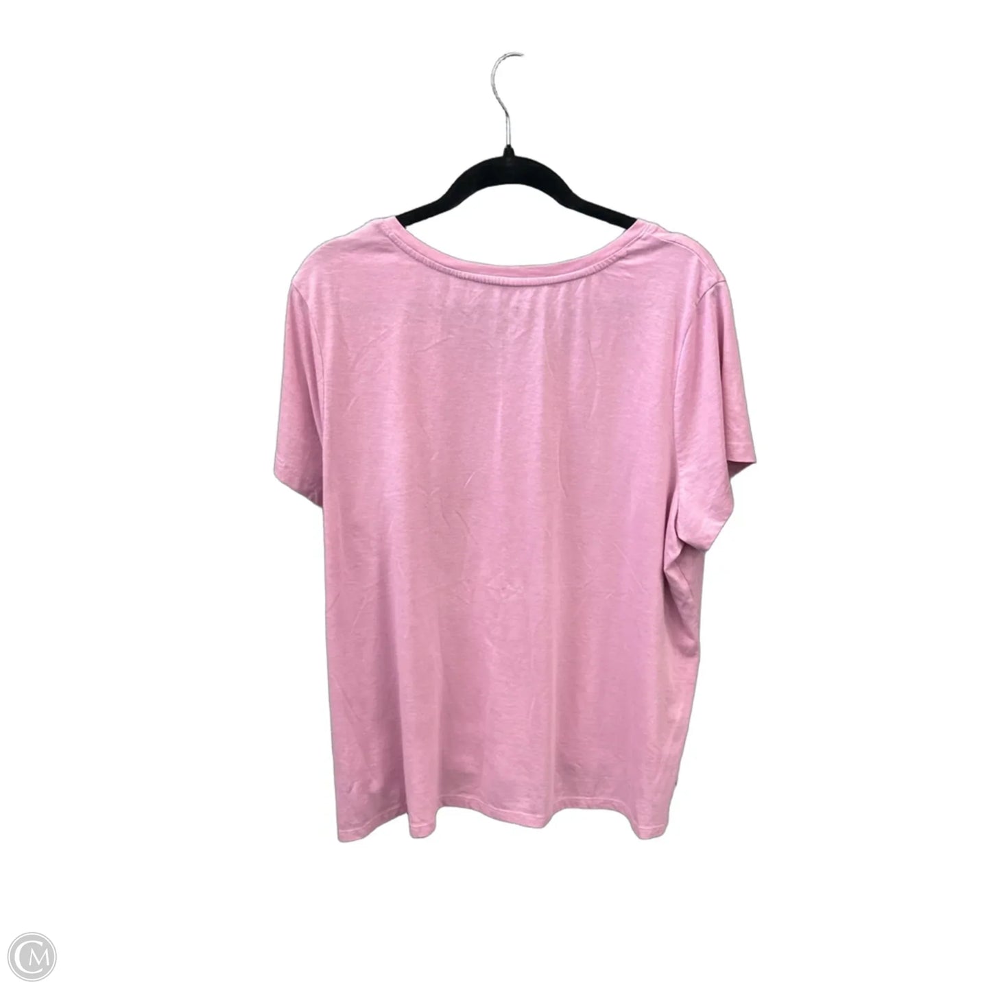 Top Short Sleeve By Falls Creek In Pink, Size: 2x