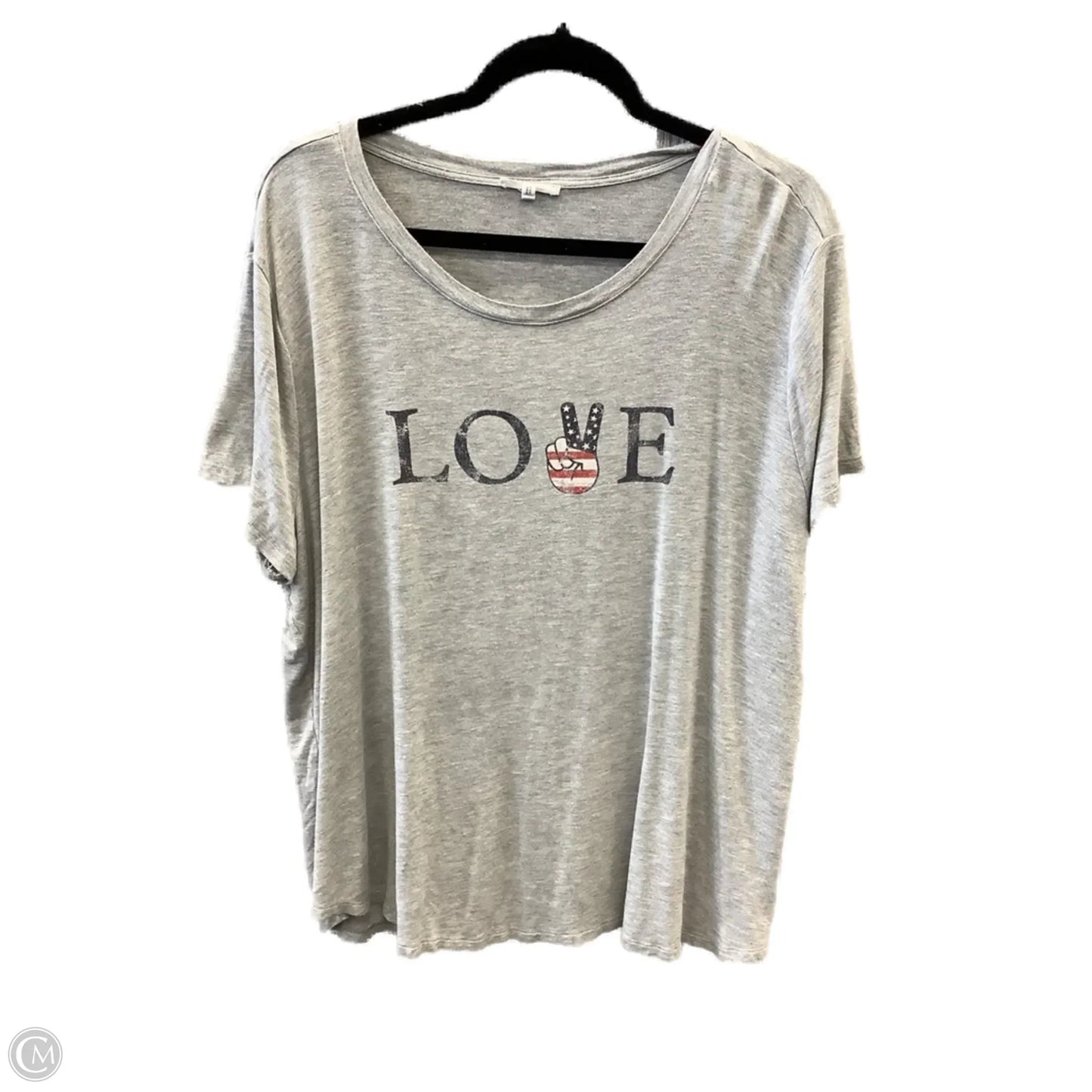 Top Short Sleeve By Maurices In Grey, Size: Xxl