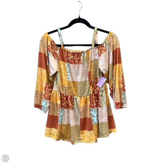 Blouse Long Sleeve By Cato In Orange, Size: S