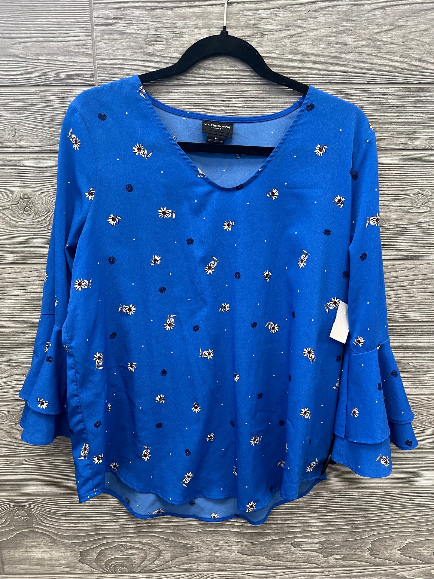 Blue Top Long Sleeve Liz Claiborne, Size M