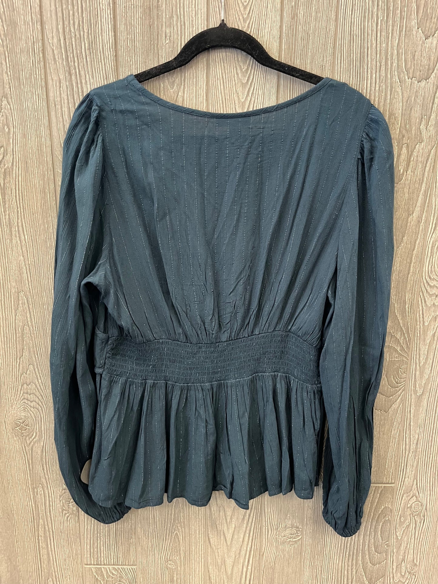 Top Long Sleeve By Knox Rose In Blue, Size: L