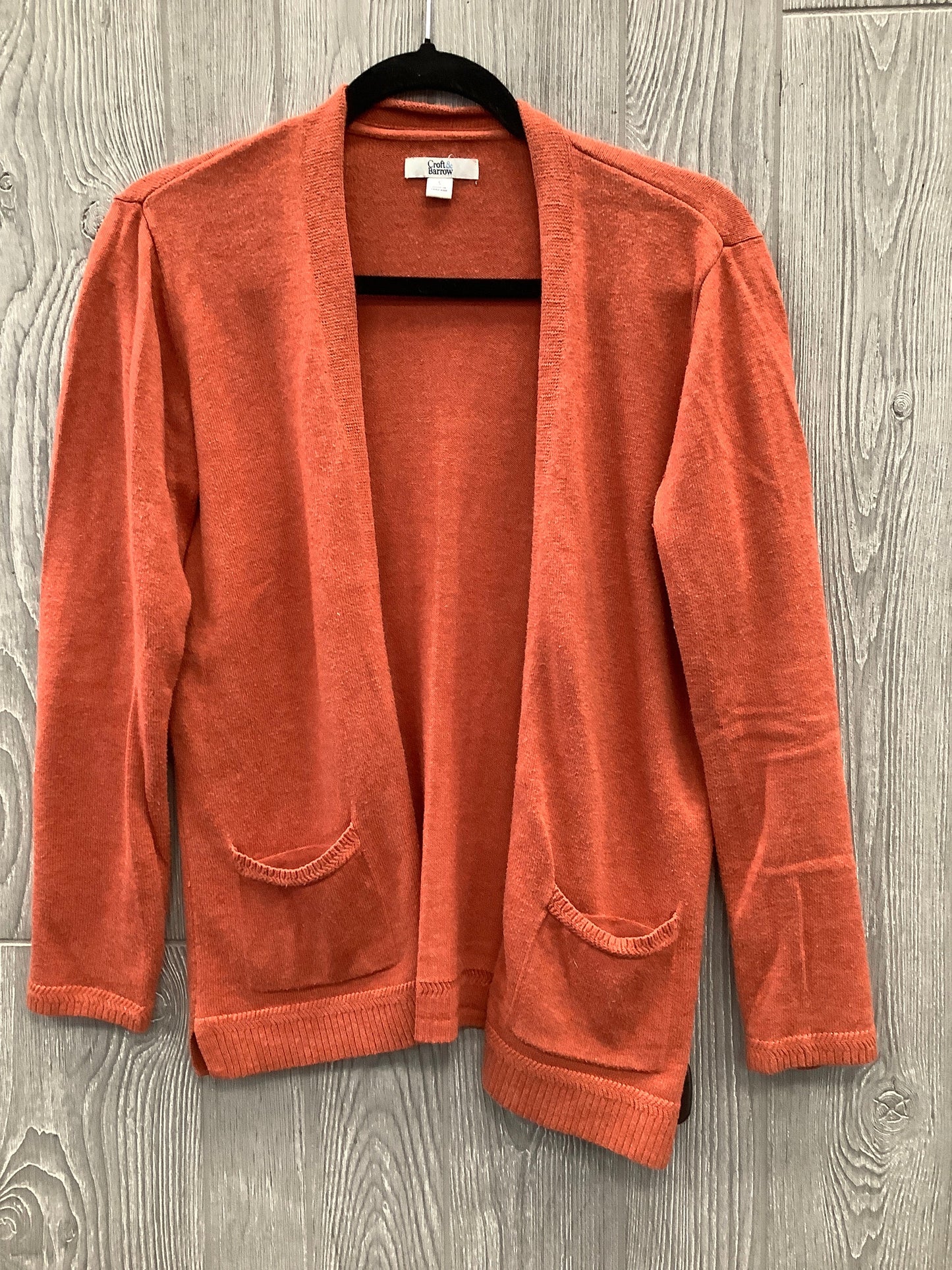 Sweater Cardigan By Croft And Barrow In Orange, Size: S