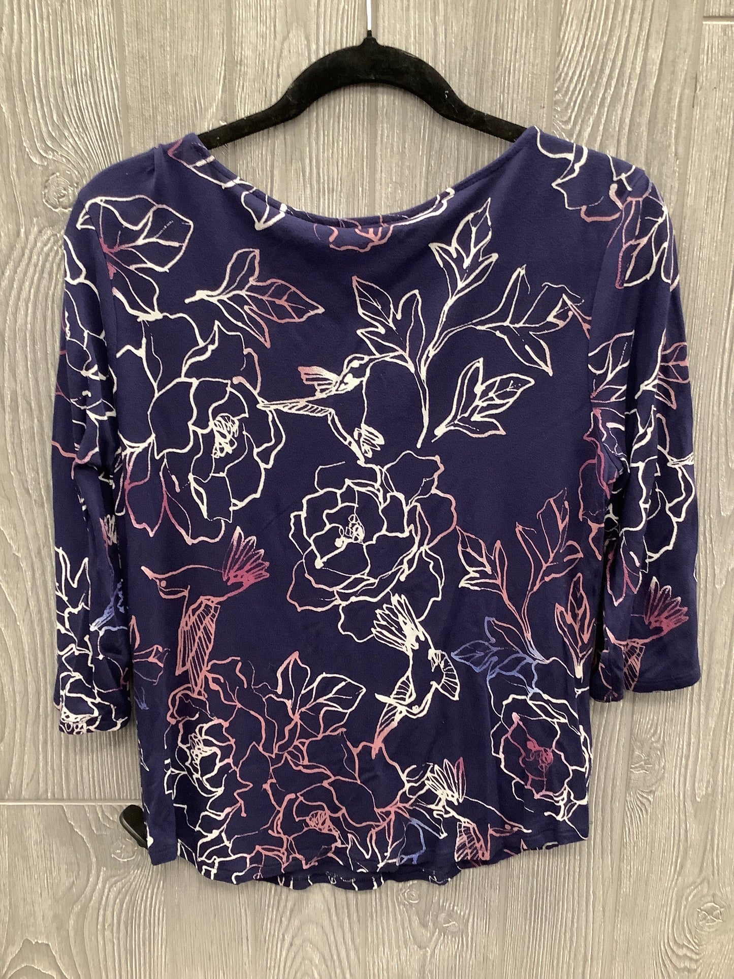 Top 3/4 Sleeve By Apt 9 In Blue, Size: S