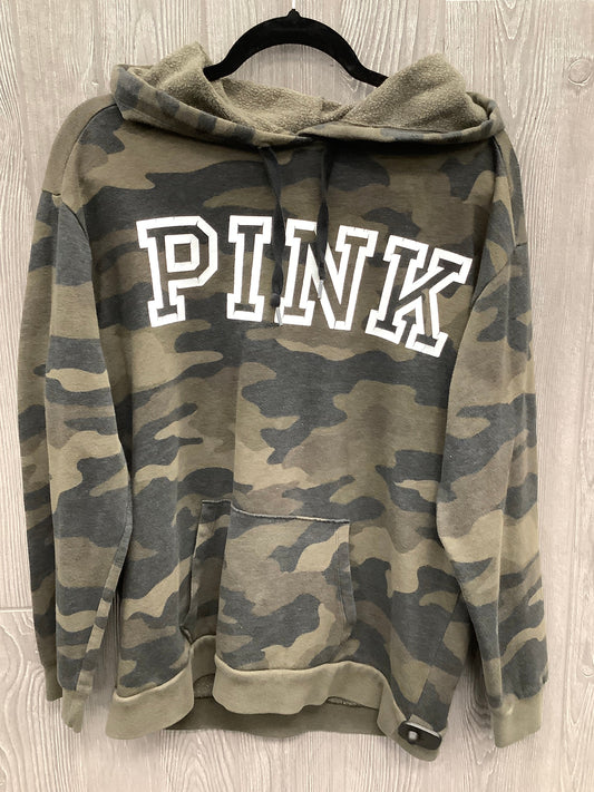 Athletic Sweatshirt Hoodie By Pink In Camouflage Print, Size: M