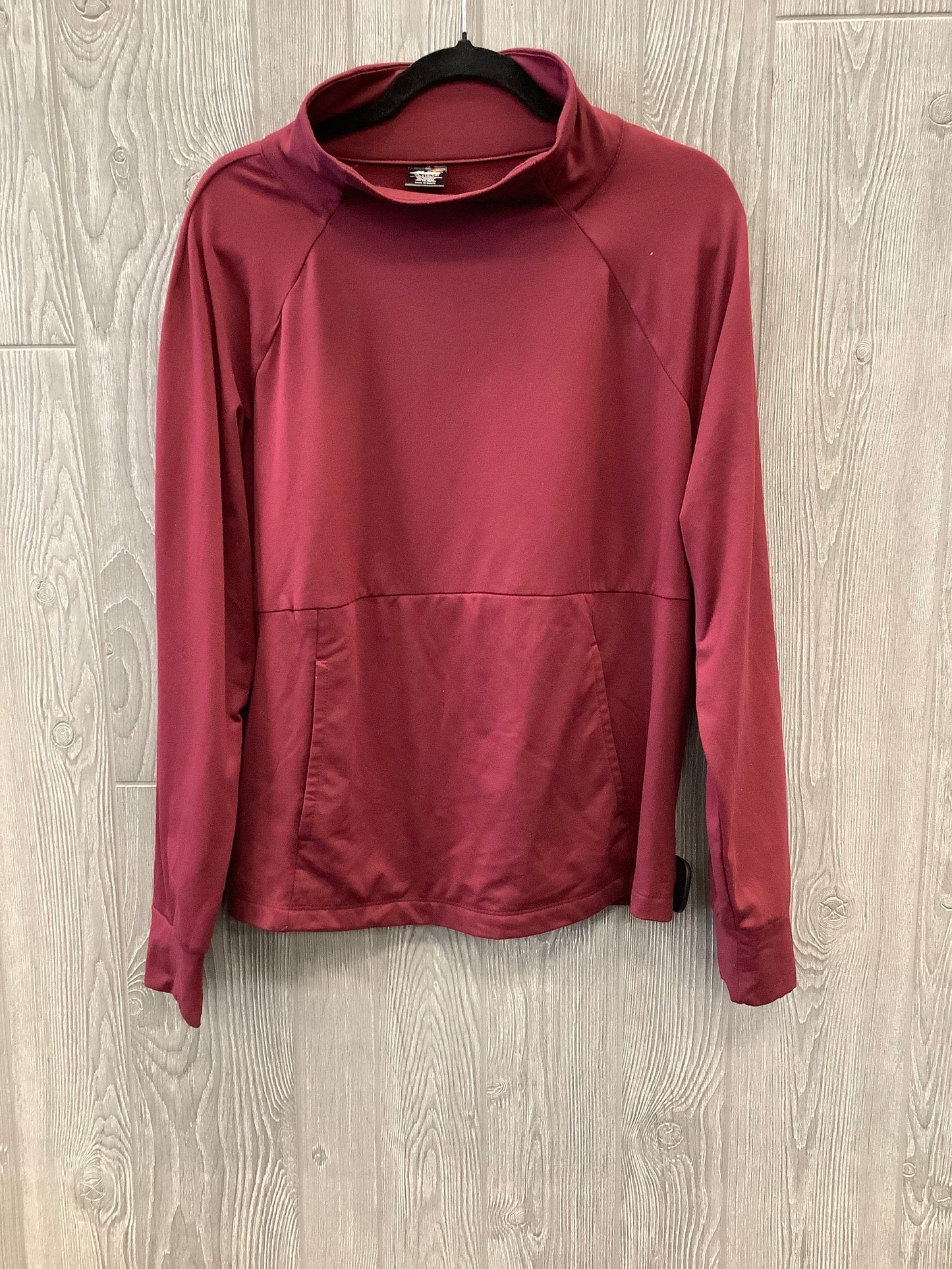 Athletic Top Long Sleeve Collar By Avia In Red, Size: Xl