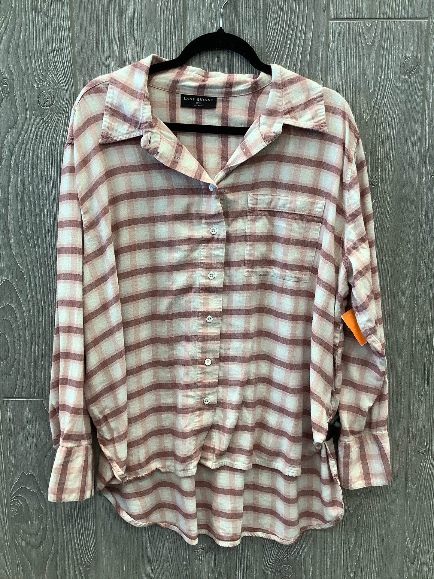 Top Long Sleeve By Lane Bryant In Plaid Pattern, Size: 1x