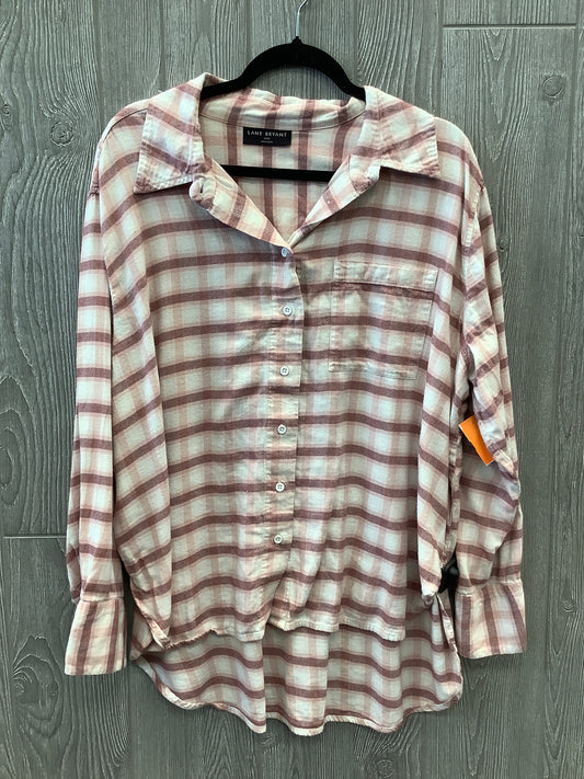 Top Long Sleeve By Lane Bryant In Plaid Pattern, Size: 1x