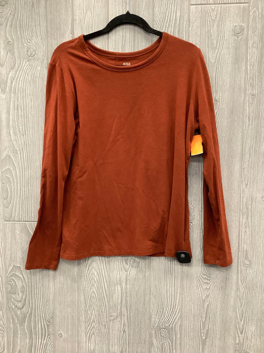 Top Long Sleeve Basic By Ana In Orange, Size: Xl