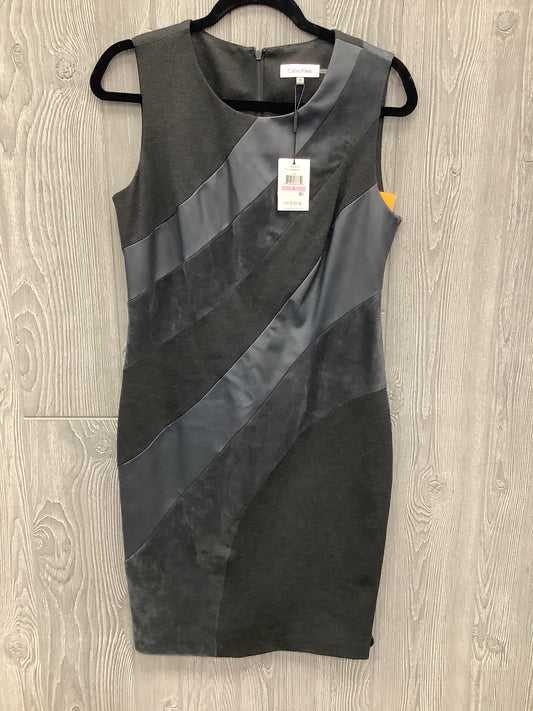Dress Casual Midi By Calvin Klein In Grey, Size: S