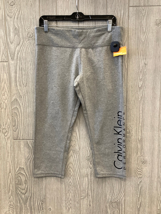 Athletic Capris By Calvin Klein In Grey, Size: Xl