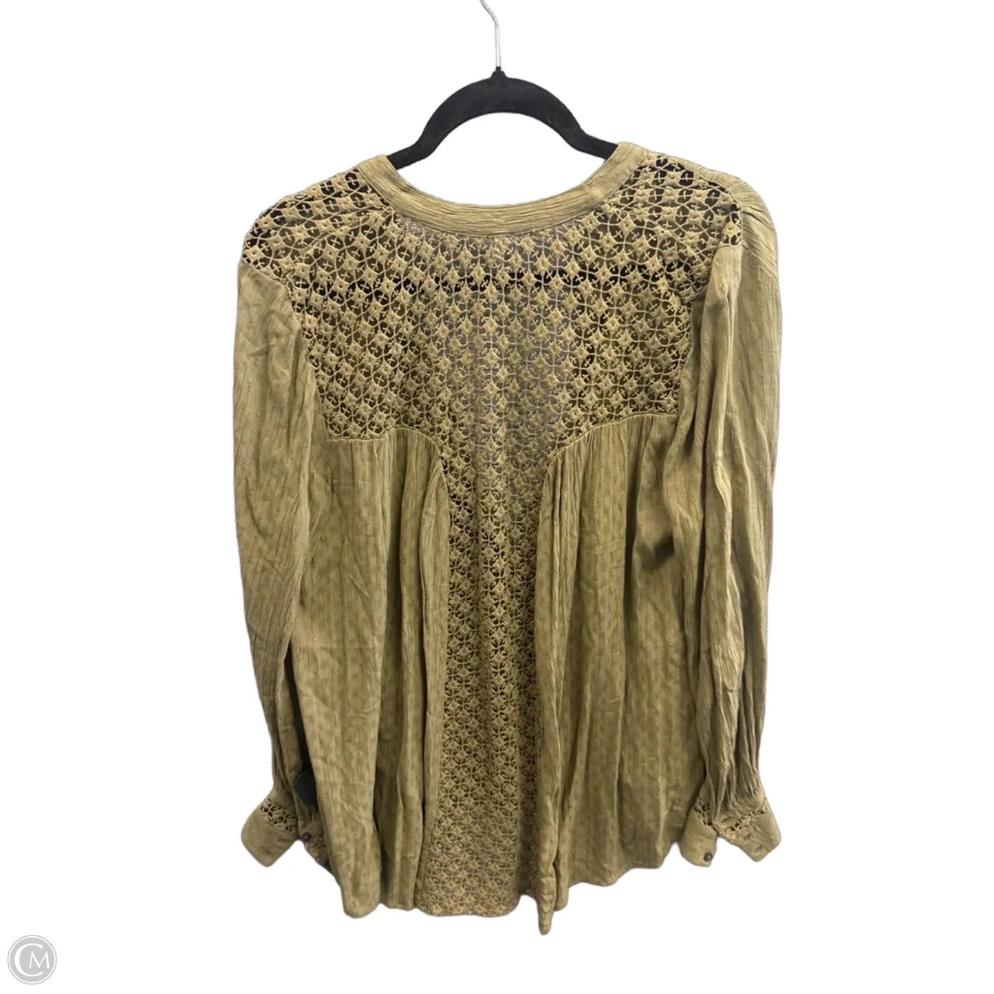Tunic Long Sleeve By Free People In Green, Size: M
