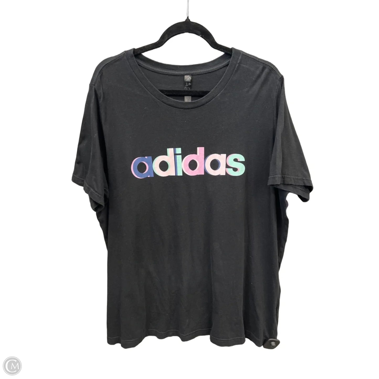 Top Short Sleeve By Adidas In Black, Size: 3x