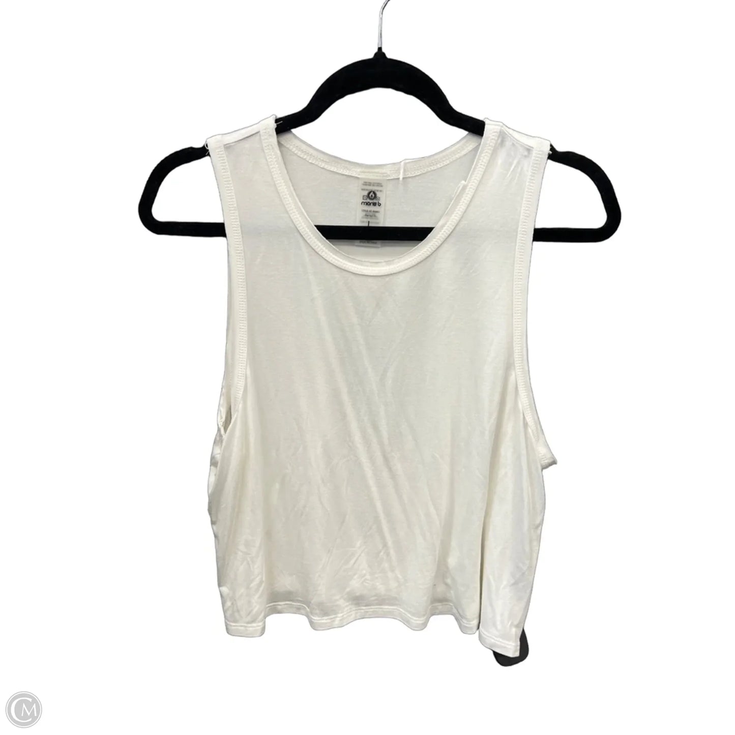 Top Sleeveless By Mono B In White, Size: L