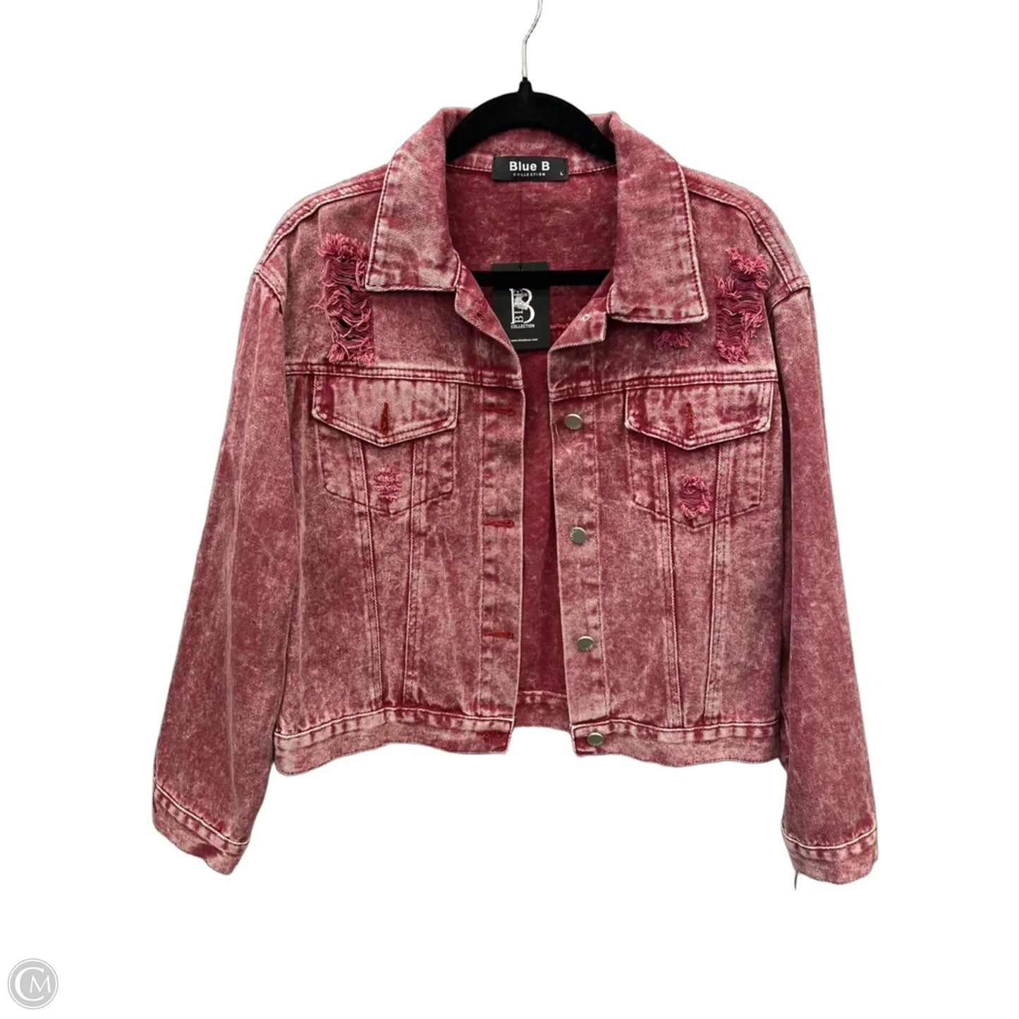 Jacket Denim By Blue B In Red Denim, Size: L