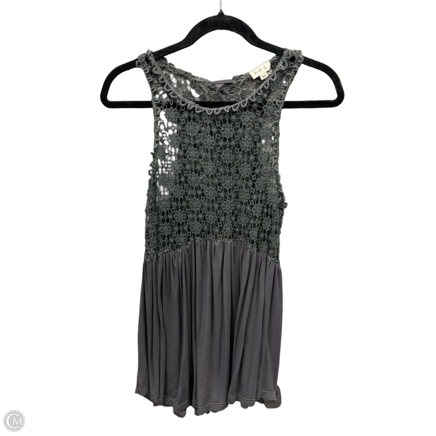 Top Sleeveless By Pol In Grey, Size: M