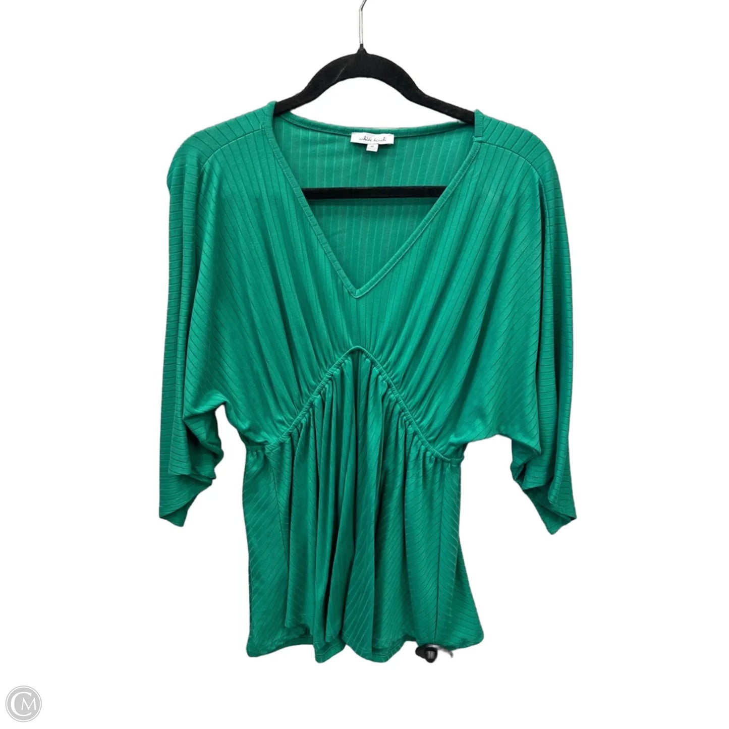 Top 3/4 Sleeve By White Birch In Green, Size: M