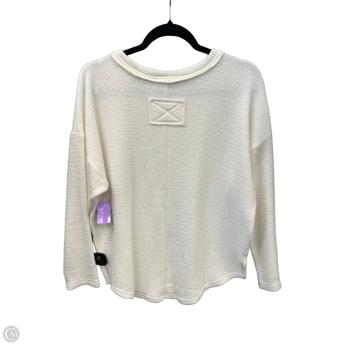 Top Long Sleeve By Blu Pepper In White, Size: M