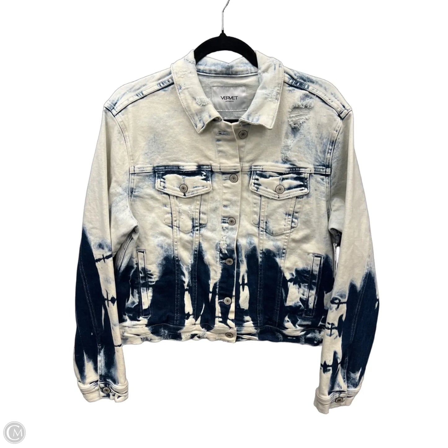 Jacket Denim By Vervet In Blue Denim, Size: L