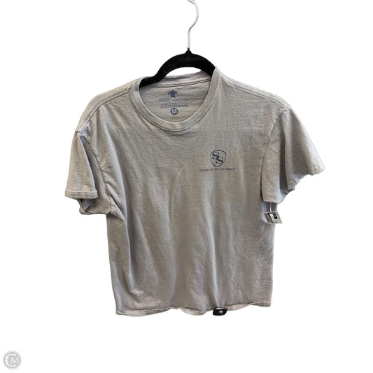 Top Short Sleeve By Simply Southern In Grey, Size: M