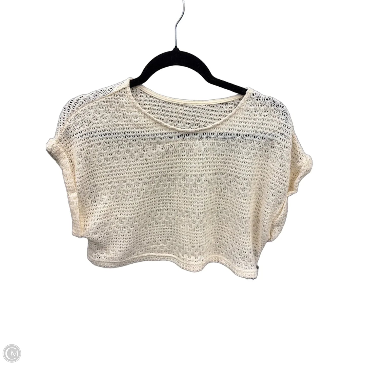 Top Short Sleeve By Shein In Cream, Size: M