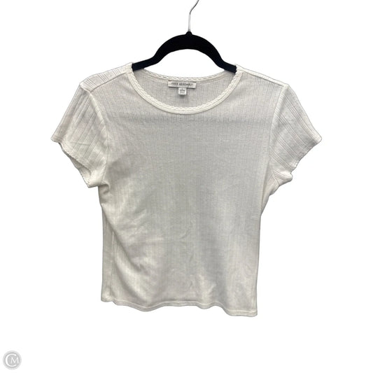 Top Short Sleeve By Free Assembly In White, Size: L