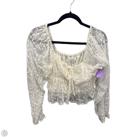 Top Long Sleeve By Japna In Cream, Size: L