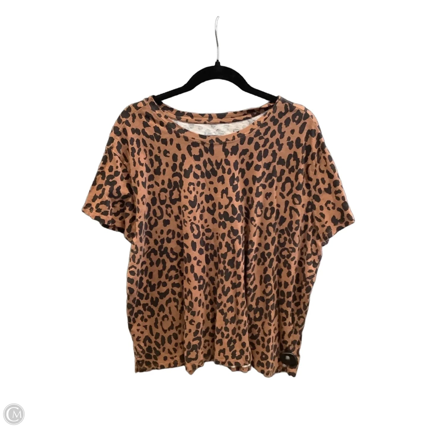 Top Short Sleeve Basic By Maurices In Animal Print, Size: 2x