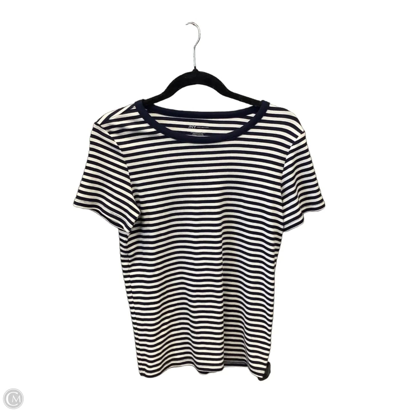 Top Short Sleeve By Jones New York In Striped Pattern, Size: M
