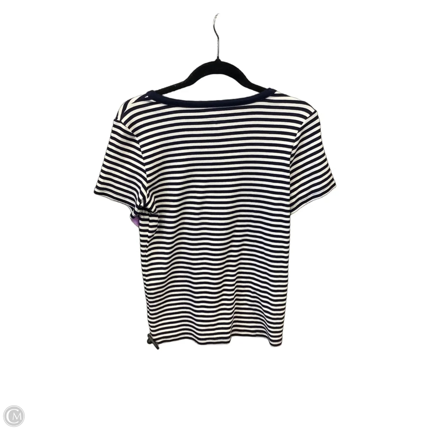 Top Short Sleeve By Jones New York In Striped Pattern, Size: M