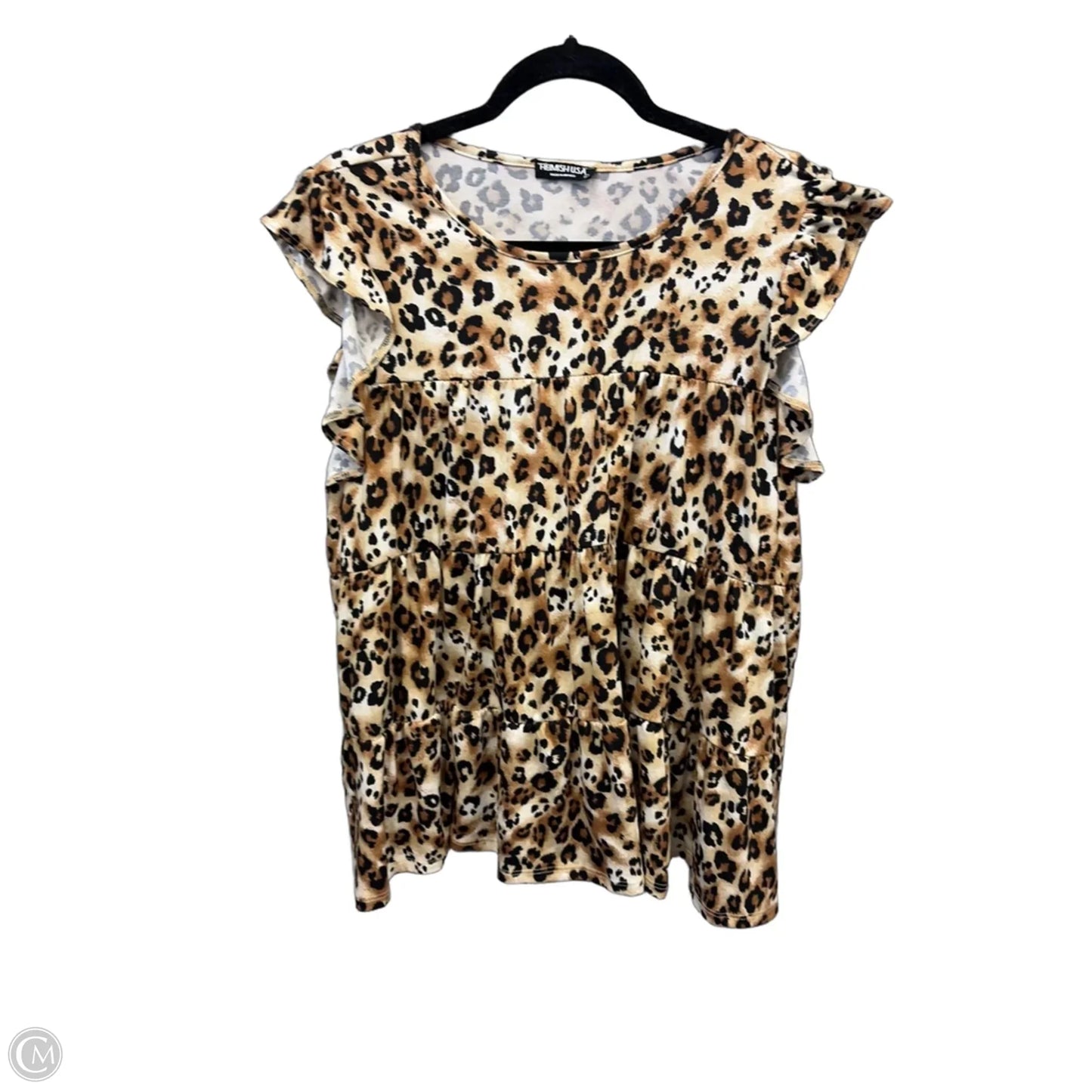Top Short Sleeve By Heimish Usa In Animal Print, Size: L