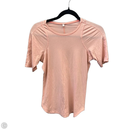 Athletic Top Short Sleeve By Lululemon In Pink, Size: S