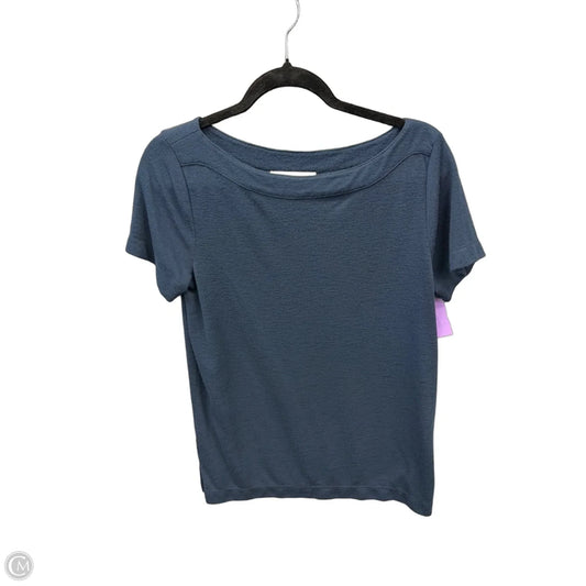 Top Short Sleeve By Loft In Navy, Size: M