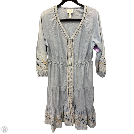 Dress Casual Midi By St Johns Bay In Blue Denim, Size: L