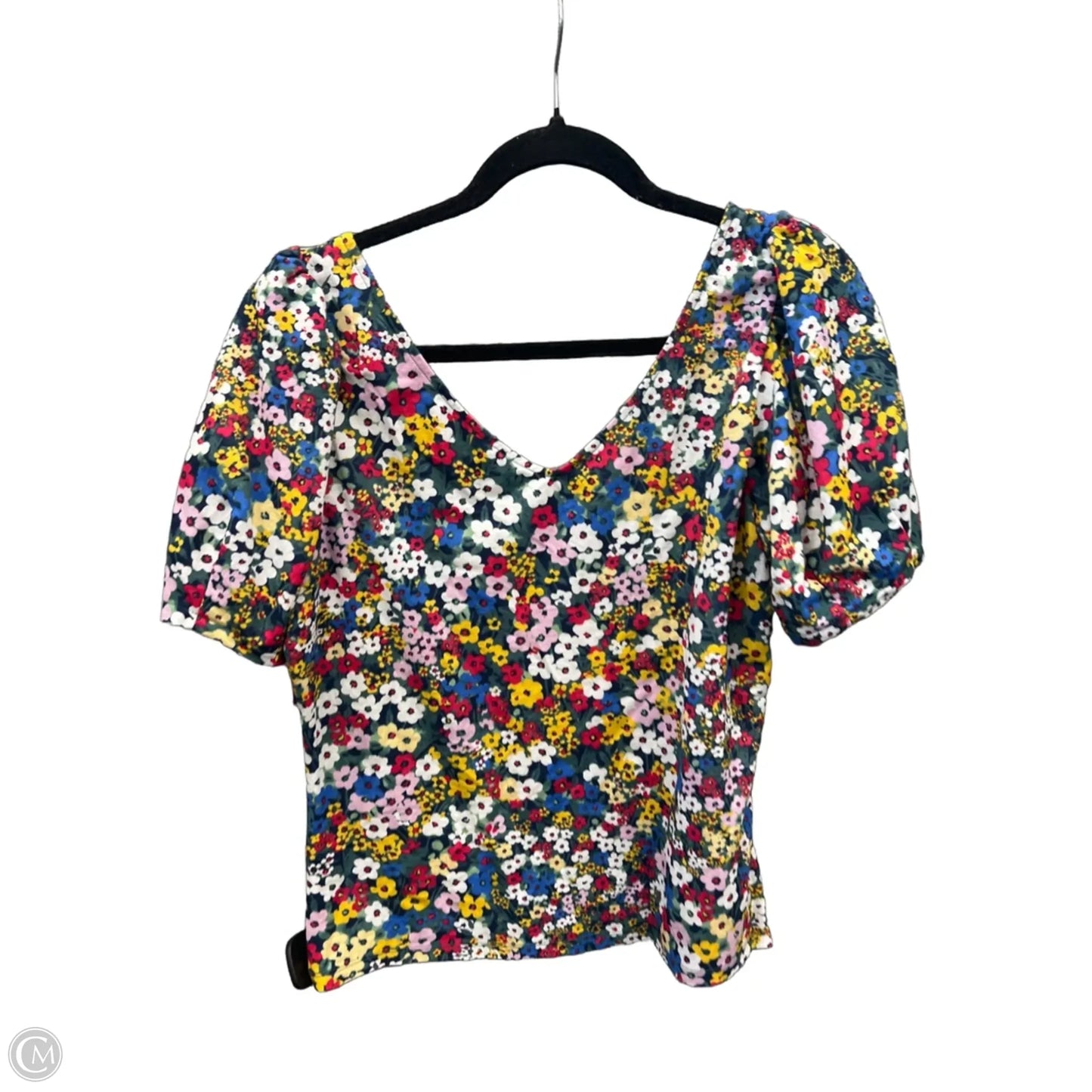 Top Short Sleeve By Ann Taylor In Floral Print, Size: M